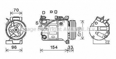 AVA QUALITY COOLING vok183 -  Компрессор, кондиционер